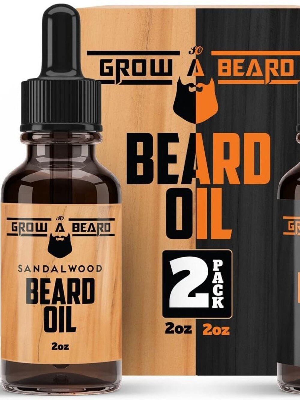 2 Pack Beard Oil for Men with Jojoba & Argan Oil Sandalwood Citrus Scent